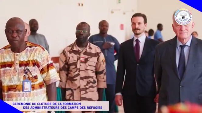 Extract from a video broadcast on October 25, 2023 on the Facebook account of CNARR Chad (National Commission for the Reception and Reintegration of Refugees and Returnees).  Gaspar Orban is second from the right.