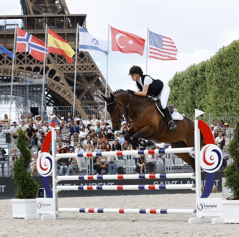 Athina Onassis at the Longines Paris Eiffel Jumping on the Champ de Mars in Paris, France, on June 25, 2022