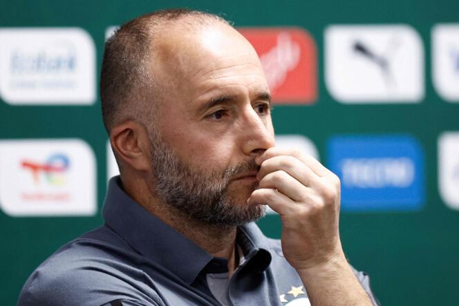 Djamel Belmadi, January 22, 2024, in Bouaké, Ivory Coast, during the African Cup of Nations. 