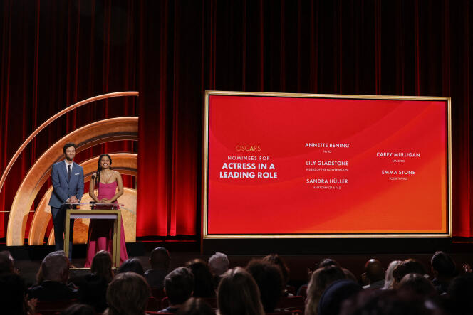 Jack Quaid and Zazie Beetz present the nominations for the 96th Academy Awards, January 23, 2023.
