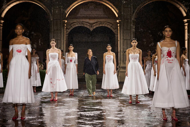 The finale of the Dior fashion show at the San Ildefonso college, in Mexico City, in May 2023.