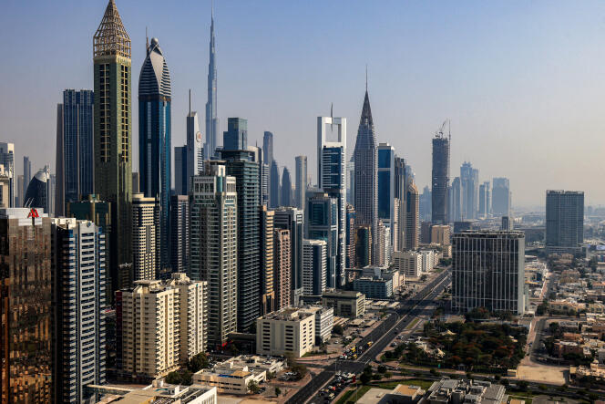 The central Sheikh Zayed Road in Dubai on July 3, 2023. 