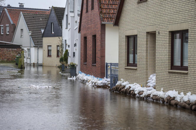 Floods in the town of Verden (Lower Saxony), January 1, 2024. 