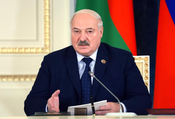 Belarusian President Alexander Lukashenko during a meeting of the Supreme Council of the Union State of Russia and Belarus, in Saint Petersburg (Russia), January 29, 2024.
