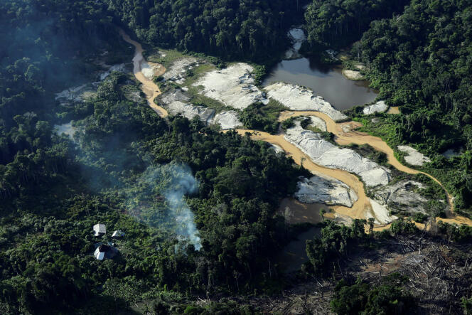 An illegal mine in the Yanomami indigenous reserve, Brazil, January 10, 2024.