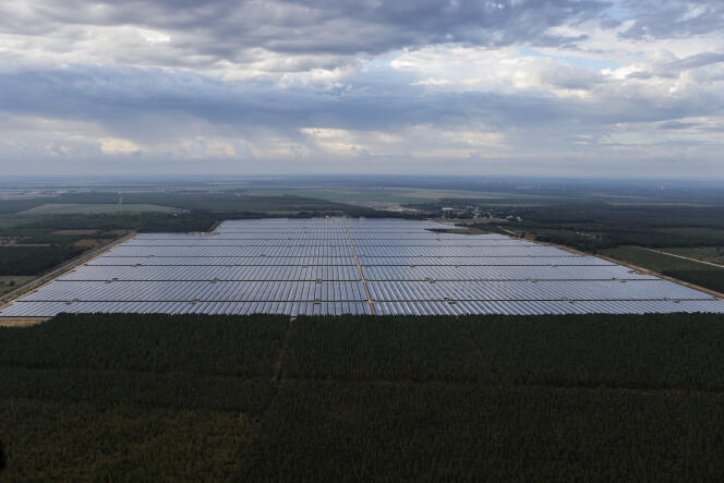 The Cestas photovoltaic solar power plant (Gironde), July 29, 2022.