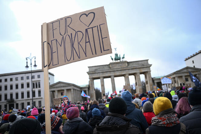 During the rally against the AfD in Berlin, January 14, 2024.