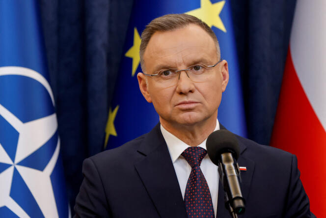 Polish President Andrzej Duda during his statement on Tuesday January 23 in Warsaw.