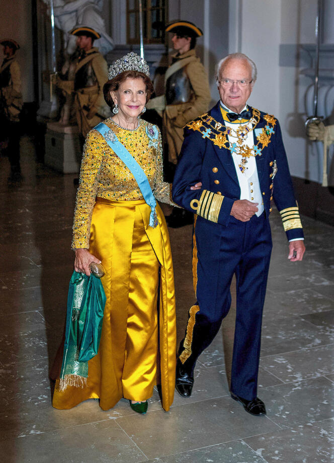 Queen Silvia and King of Sweden Charles XVI Gustave, during the jubilee celebration, in Stockholm, September 15, 2023.