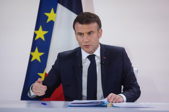 Press conference by the President of the Republic, Emmanuel Macron, at the Palais de l'Elysée, in Paris, January 16, 2024. 