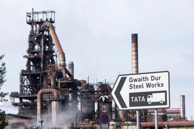 General view of the Tata Steel facility in Port Talbot, UK on September 15, 2023. 