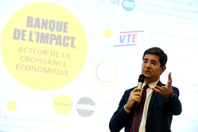 The general director of the public investment bank Bpifrance, Nicolas Dufourcq, during a press conference in Paris, January 30, 2020.