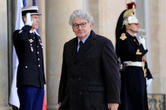 European Union (EU) Industry Commissioner Thierry Breton at the Elysée, after a ceremony paying tribute to Jacques Delors, at the Elysée, in Paris, January 5, 2024.
