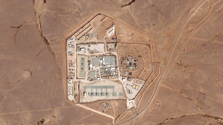 View of the US base "Tower 22"here in a satellite image from October 23, 2023.