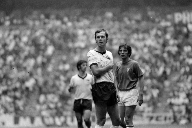 Franz Beckenbauer, at the Azteque stadium in Mexico, during the World Cup semi-final between West Germany and Italy, June 17, 1970.