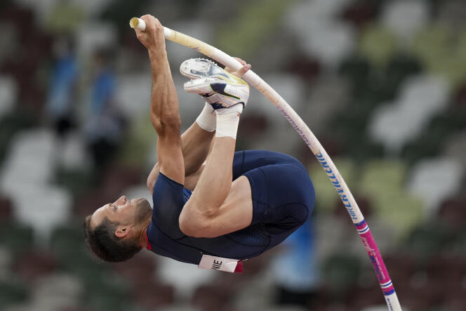 Renaud Lavillenie, during the 2021 Olympic Games. 
