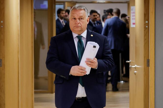 Hungarian Prime Minister Viktor Orban arrives at a European Council meeting at the European Union headquarters in Brussels, February 1, 2024.