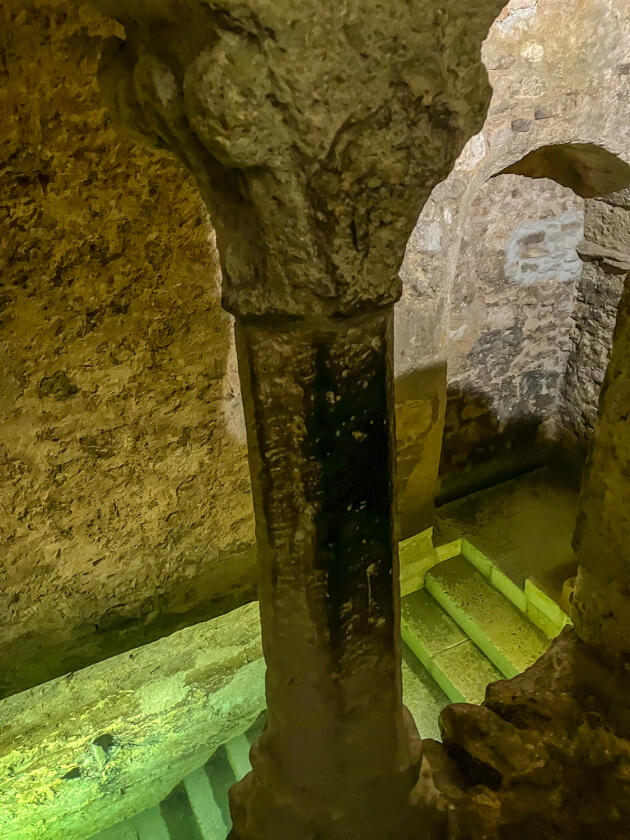 The mikveh, remnant of a Jewish ritual bath from the 12th century.