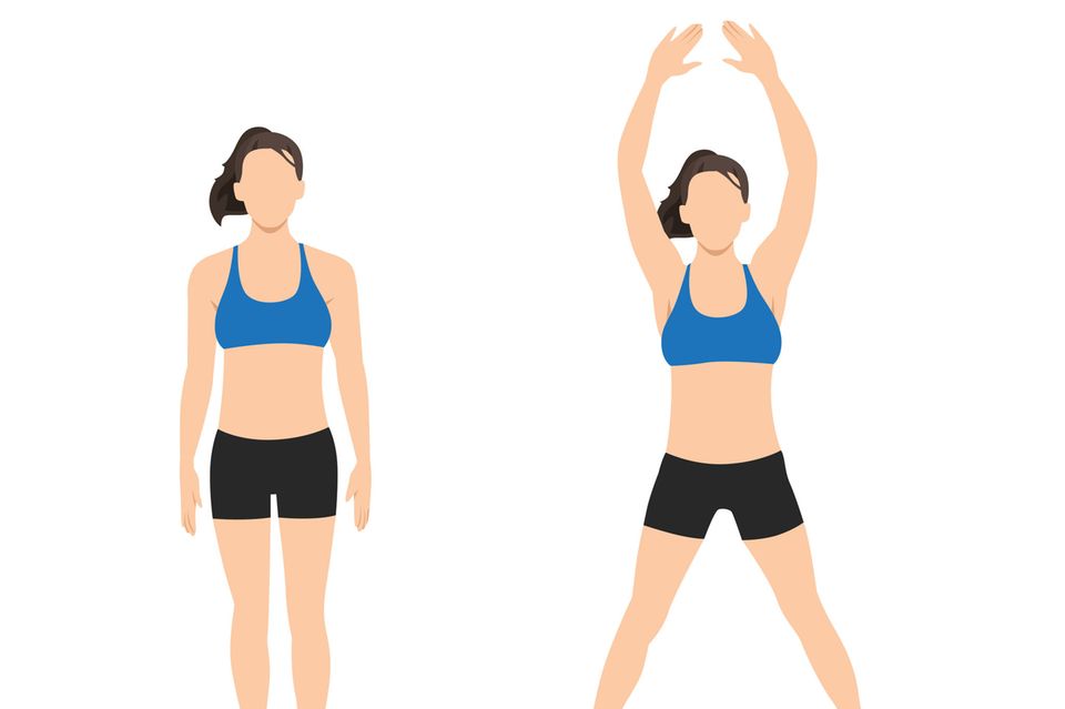Illustration Jumping Jacks: This is how the fitness exercise works