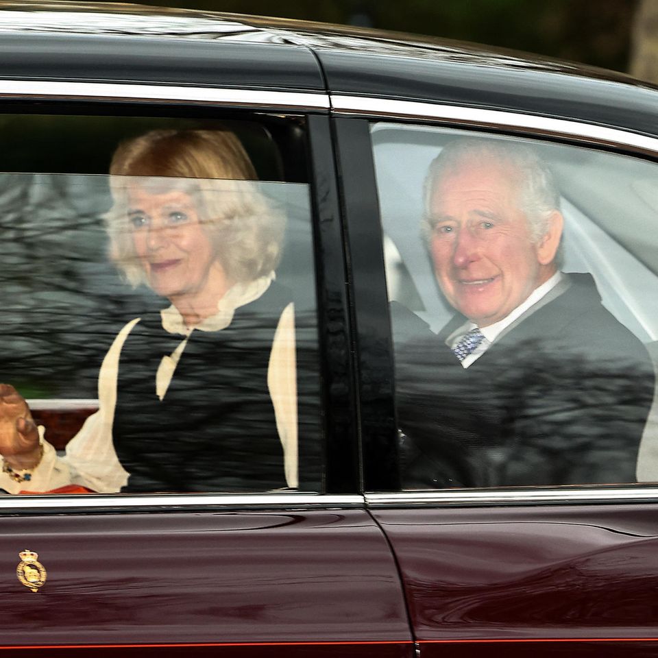 Queen Camilla and King Charles on February 6, 2024.