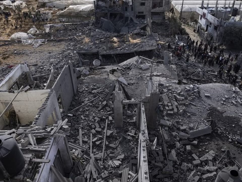 Destroyed building in Rafah