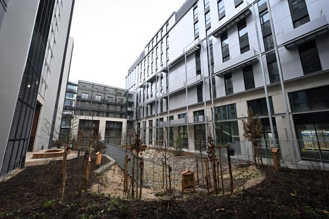 The Olympic village where the athletes will be housed during the Paris Games, in Saint-Ouen-sur-Seine (Seine-Saint-Denis), February 16, 2024.
