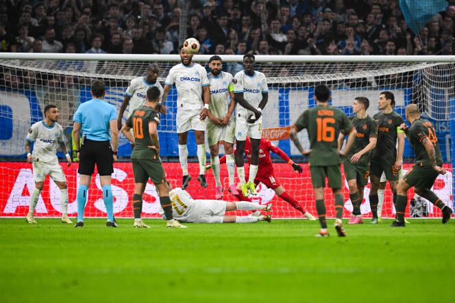 During the Europa League match between Olympique de Marseille and Shakhtar Donetsk, at the Stade-Vélodrome, February 22, 2024. 