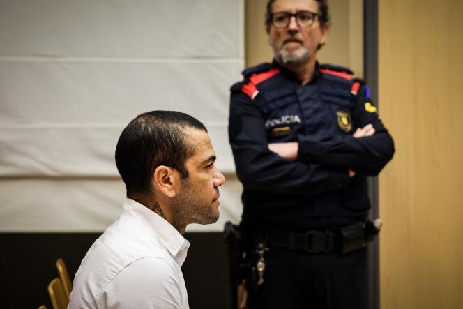 Former Brazilian footballer Dani Alvès in court, in Barcelona, ​​February 5, 2024. 