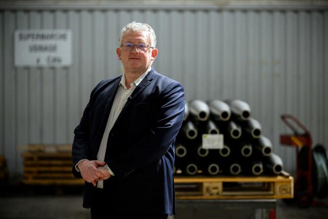 The CEO of Europlasma, Jérôme Garnache-Creuillot, candidate for the takeover of the two northern Valdunes factories, on April 4, 2023, in Tarbes.