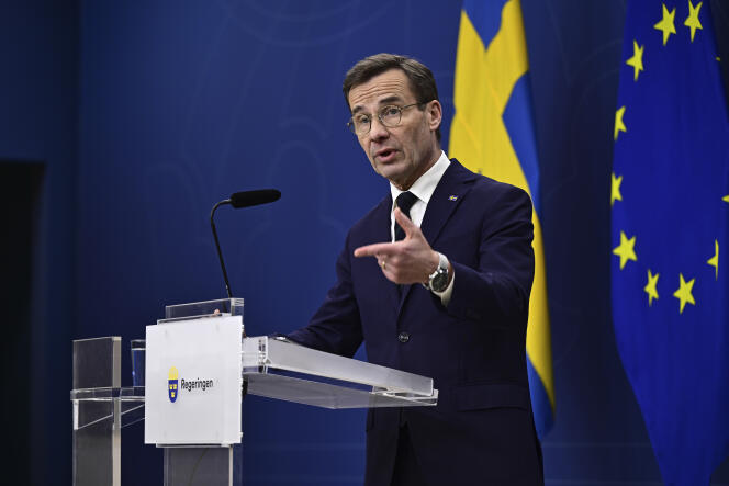 Swedish Prime Minister Ulf Kristersson on February 26, 2024 in Stockholm.