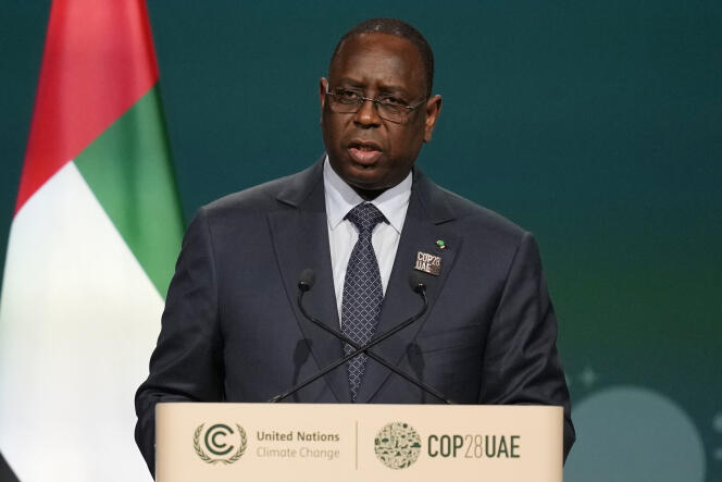 The President of Senegal, Macky Sall, during COP28, in Dubai, December 1, 2023.