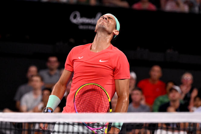 Spaniard Rafael Nadal during his singles match against Australian Jason Kubler at the international tennis tournament in Brisbane (Australia), January 4, 2024