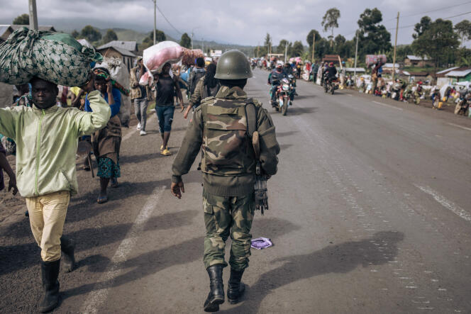A Congolese soldier in Kanyaruchinya, north of Goma, eastern DRC, November 15, 2022.