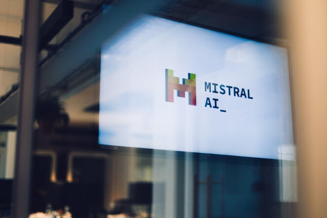In the new offices of Mistral AI, a start-up specializing in the development of artificial intelligence, in Paris, February 20, 2024. 