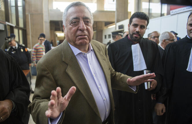 Mohamed Ziane, at the time lawyer for journalist Taoufik Bouachrine, at the Casablanca court, in April 2018.