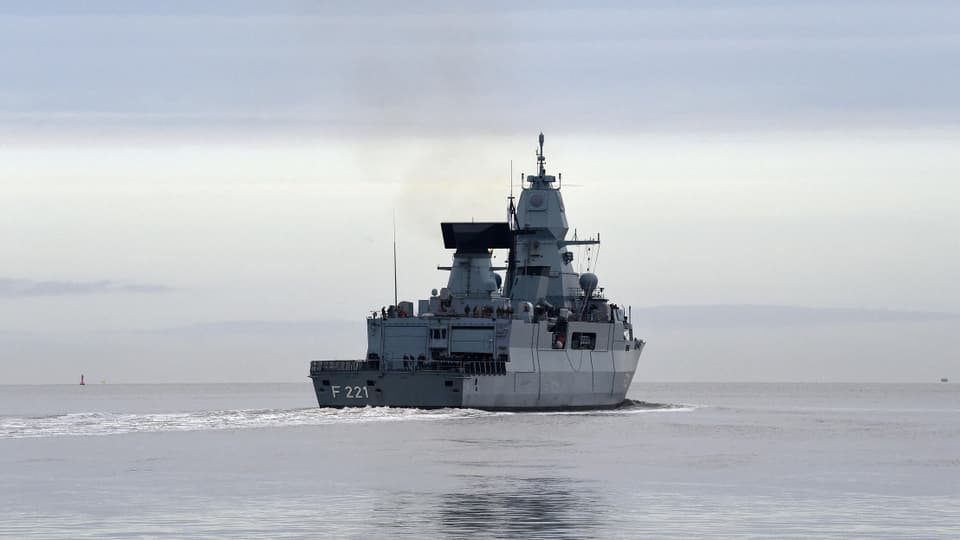 Frigate Hessen is sent into the sea.