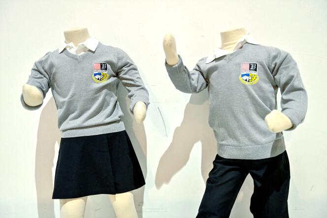 The school uniforms, presented at the Palais des Congrès in Béziers (Hérault), on February 15, have been tested in certain elementary schools in the city, since February 26, 2024.