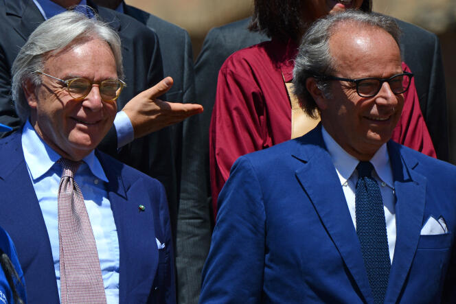Brothers Diego and Andrea Della Valle, in Rome, in 2016. 