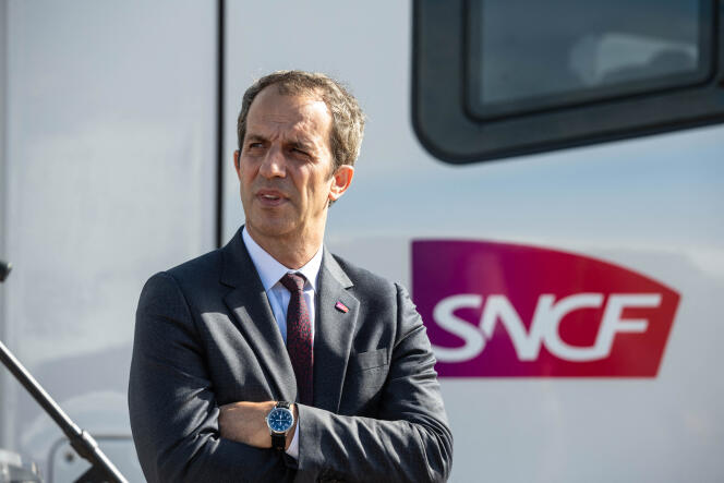 Christophe Fanichet, CEO of SNCF Voyageurs, at the presentation of SNCF's new next-generation TGV M at the Alstom factory in La Rochelle, western France, on September 9, 2022.