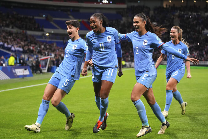 Kadidiatou Diani scored the first goal for Les Bleues against Germany, in the semi-final of the Women's Nations League, Friday February 23 in Décines-Charpieu (Rhône).