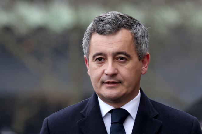 The Minister of the Interior, Gérald Darmanin, in Bièvres, in the Paris suburbs, January 12, 2024.