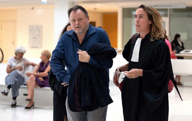 French director Christophe Ruggia, accompanied by his lawyer Fanny Colin at the courthouse, June 29, 2023. 