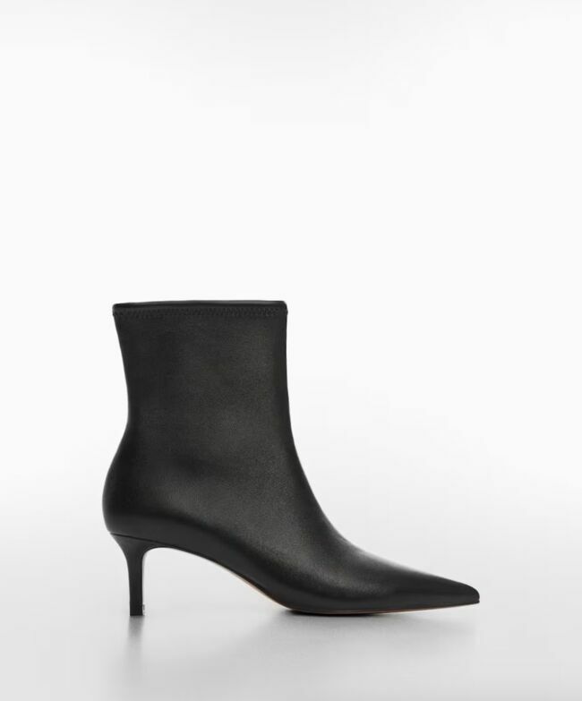 Kitten heel leather ankle boots, Mango, 79.99 euros