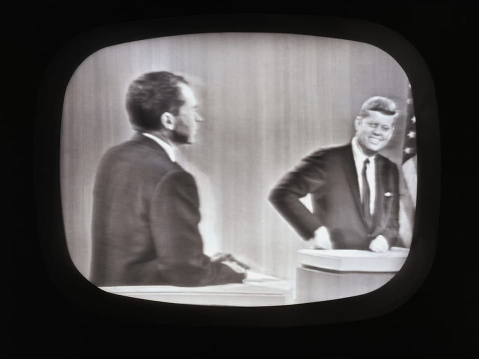 Nixon und Reagan bei der ersten TV-Debatte