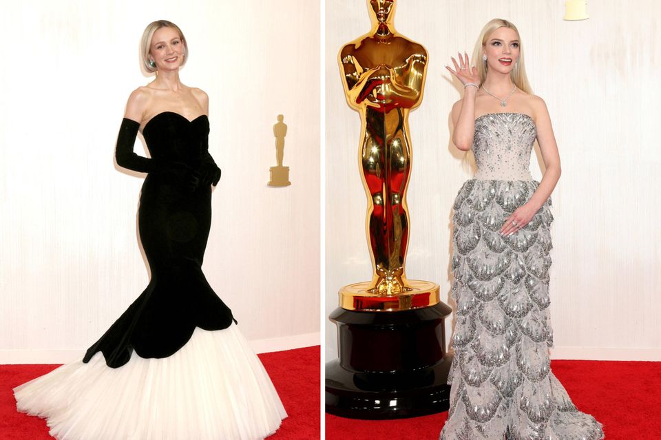 Carey Mulligan and Anya Taylor-Joy appear in glamorous vintage gowns at the Oscars. 
