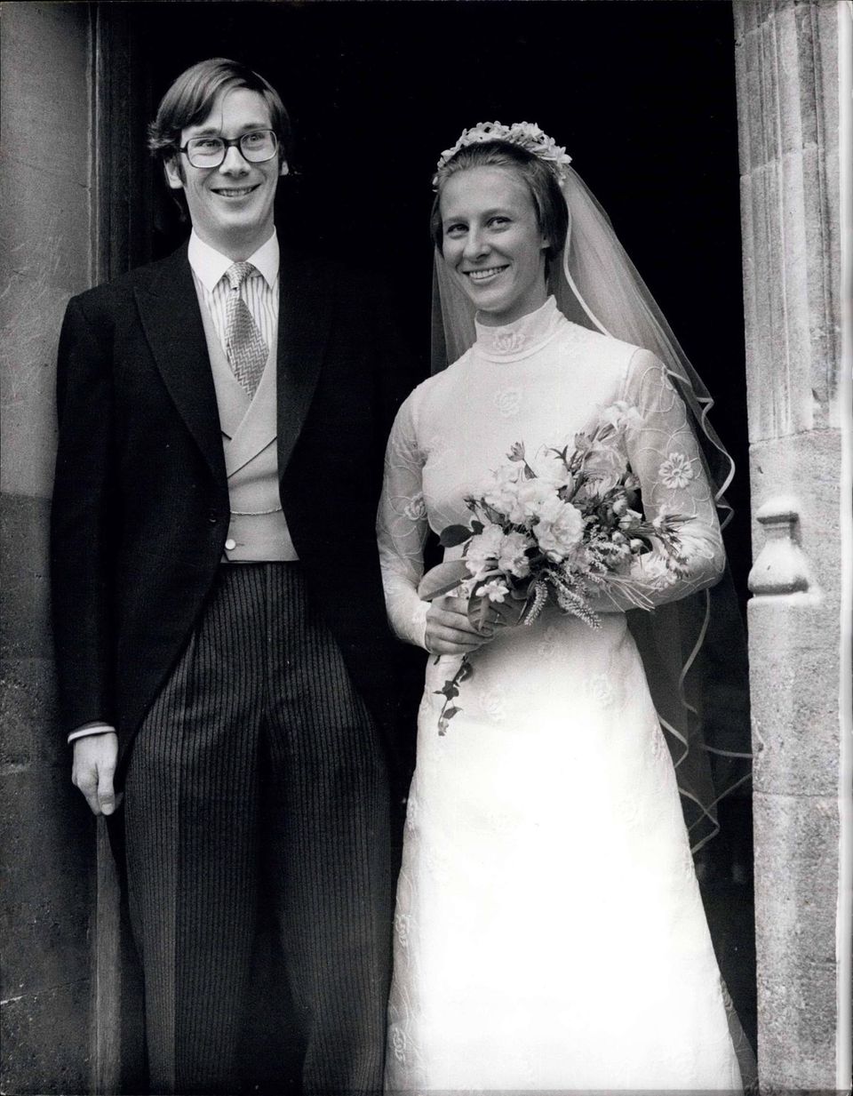 Richard, Duke of Gloucester and Birgitte, Duchess of Gloucester at their wedding on July 8, 1972. 