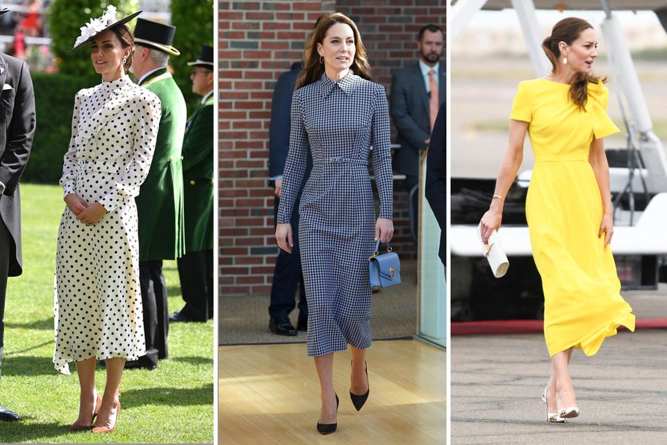 Kate knows how to skillfully showcase her sporty, slim figure in tight-fitting dresses. 