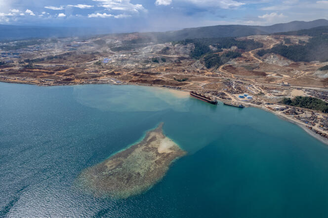 The Weda Bay nickel mine, on the Indonesian island of Halmahera, in October 2022.