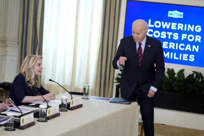 Joe Biden announces new actions to reduce costs for American families, at the White House, Washington, March 5, 2024. 