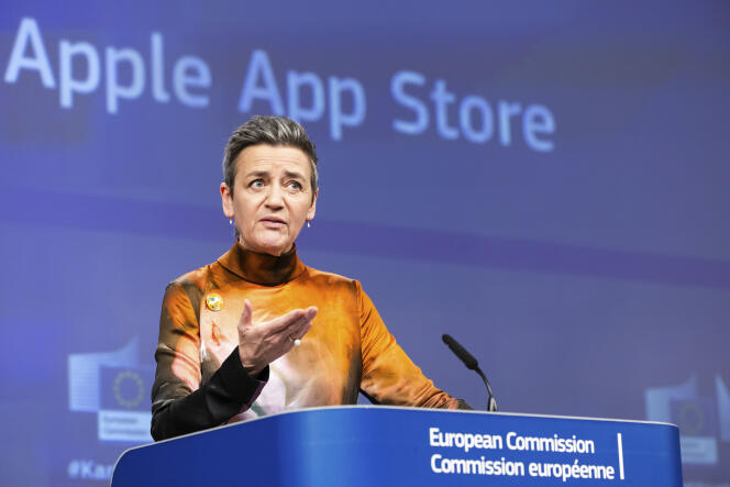 Vice-President of the European Commission responsible for competition, Margrethe Vestager, in Brussels, March 4, 2024.